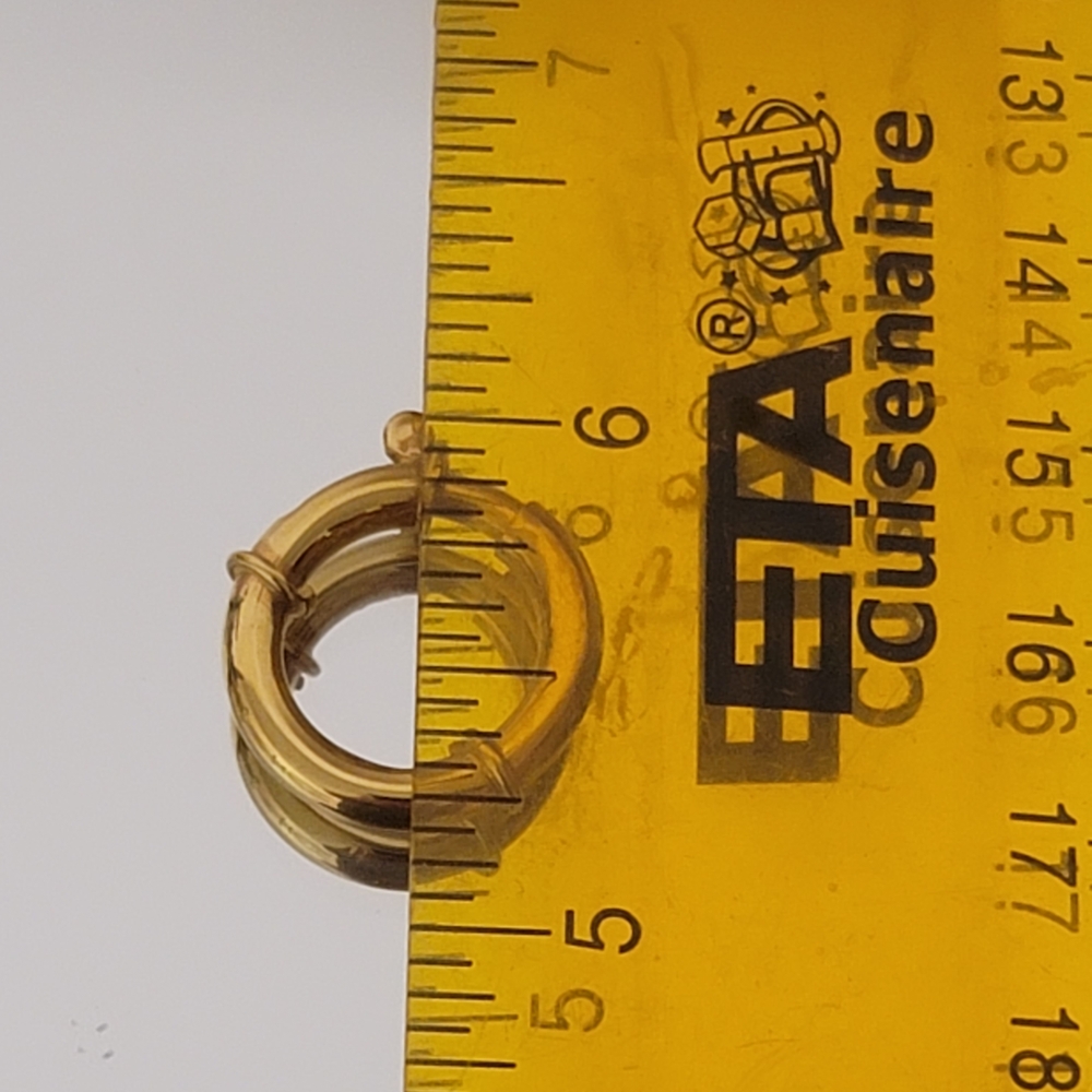 21K gold. 
Polished Gold Spring Ring Connector for Necklaces - Picture 5 of 9